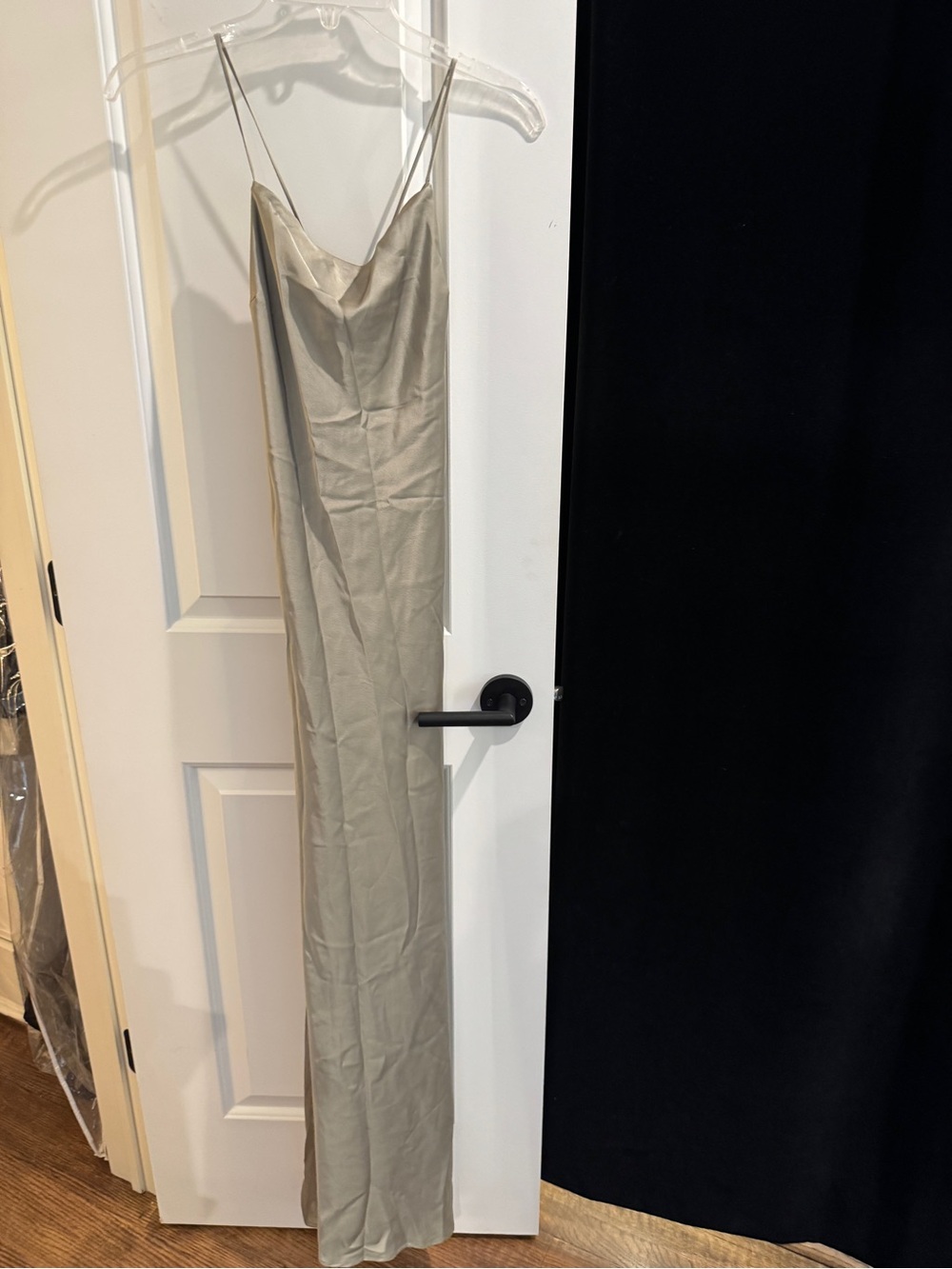 Show Me Your MuMu Taupe Satin Slip Maxi Dress